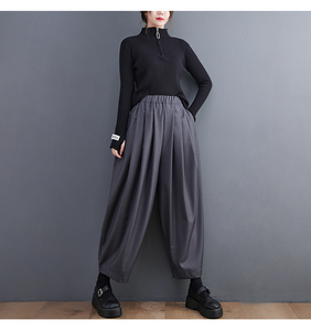 [ including in a package 1 ten thousand jpy free shipping ] autumn * new work * casual * easy large size **304050 fee * lady's *gya The - wide pants sarouel pants gray 