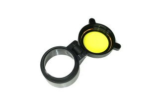 透明黄色クリアイエロー型フリップオープンスコープカバー バトラーキャップ37mm新品　スコープ レンズ 保護 ドットサイト　カバー 。