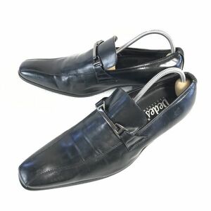 Dedes★本革/ビットモカシン/ヴァンプシューズ/スリッポン/ローファー【25.5EEE/黒/BLACK】ビジネス/dress shoes◆A-39