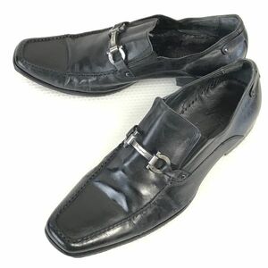 Salvatore Ferragamo★本革/ビットモカシン/ローファー【42/26.0-27.0/黒/BLACK】ビジネス/dress shoes◆A-105