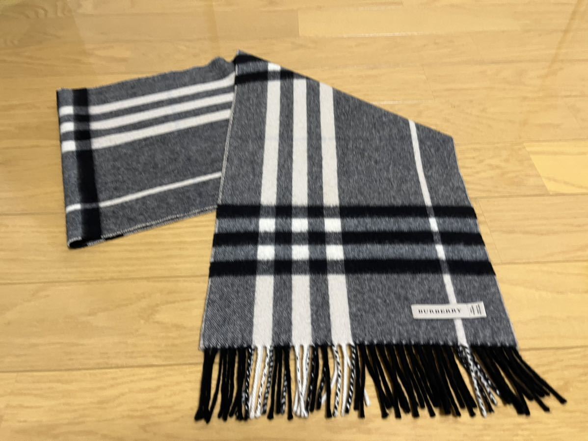 BURBERRY バーバリー マフラー カシミア98% ケープレット 未使用に近