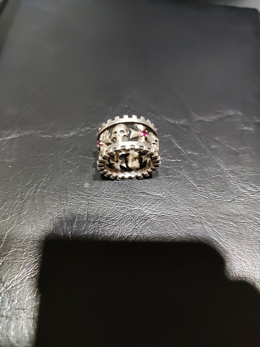 定価5.3万☆Justin Davisジルコニア装飾チェーンスカルリング 17号