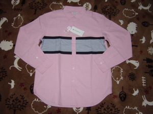  new goods unused *TK Takeo Kikuchi long sleeve cotton width line pattern shirt (XL)