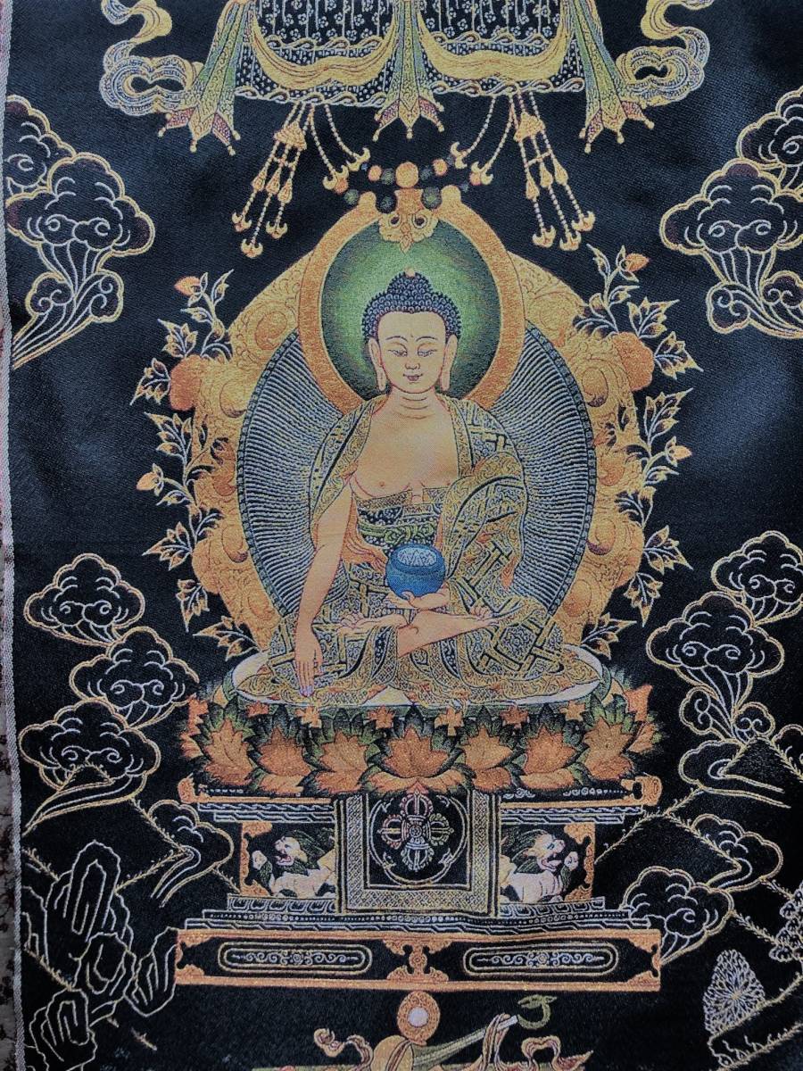 Tibetan Esoteric Buddhism Swastika Buddhist Art [Shakyamuni Buddha Textile] 90cm Search; Thangka Shaka Nyorai Embroidery Buddhist Statue Buddhist Painting F3, Painting, Japanese painting, person, Bodhisattva