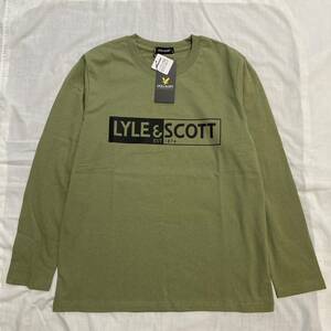 新品LYLE&SCOTTライル&スコット長袖TシャツMロンTオリーブ送料無料 ユニセックスTee