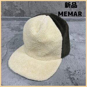 新品定価11880円 MEMAR メマー イタリア製 帽子 キャップ ボア コーデュロイ アジャスター 老舗ブランド サイズF 玉FL2312
