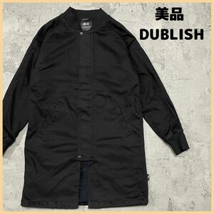 美品 DUBLISH ダブリッシュ ジャケット コート ノーカラー ブラック USA企画 カリフォルニア発 サイズM ブルゾン 玉FL2367
