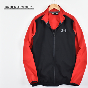 送料300円│UNDER ARMOUR アンダーアーマー ★ 1290269 ウーブン トレーニングウェア ジップ クロスジャケット 赤×黒 メンズ M