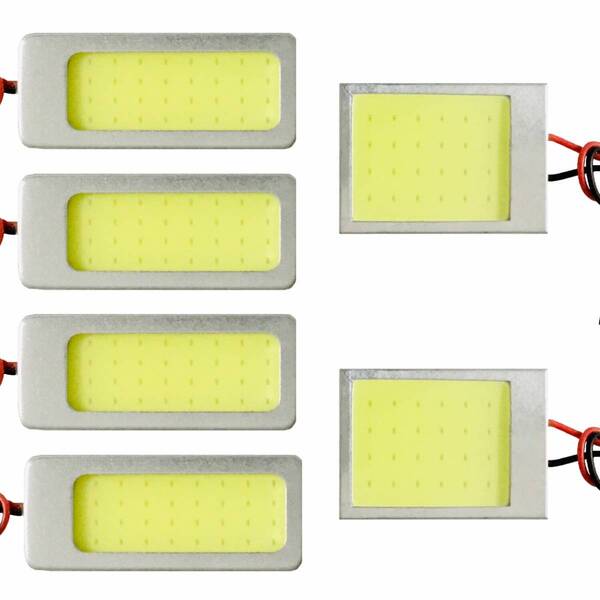 ダイハツ ハイゼット キャディー LA700V LA710V T10 LED 室内灯 超爆光 アルミフレーム付 全面発光 COBパネル ルームランプ 6個セット