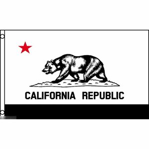 海外限定 国旗 カリフォルニア州 アメリカ合衆国 州旗 白黒 モノクロ レアカラー 特大フラッグ
