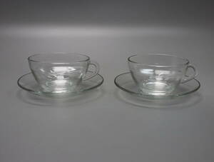 DURALEXjula Rex glass made cup & saucer 2 customer 