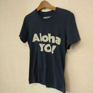USA製 ハワイ サーフTシャツ 紺 S ALOHA