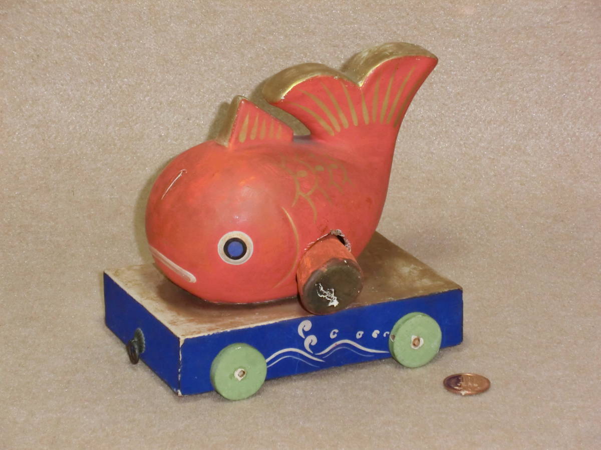 古い 鯛車 灯火玩具 三条の鯛車 新潟 村上 高さ32cm-