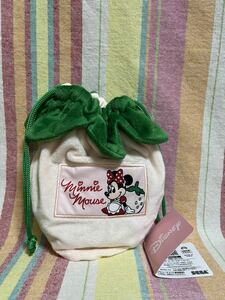ミニーマウス Strawberry Festa ストロベリー フェスタ モアプラス 巾着 白 いちご