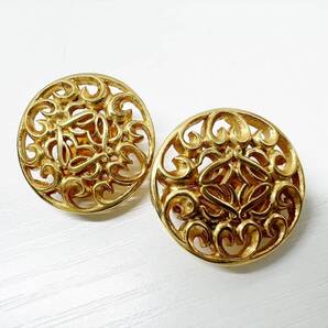 美品 LOEWE ロエベ アナグラム ヴィンテージ サークル イヤリング ゴールド