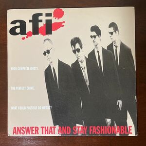 【LP 】AFI / Answer That And Stay Fashionable US ORIG 1995 Wingnut Records WR1370 検）Punk Hardcore メロコア　レザボアドックス