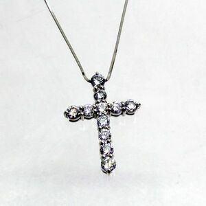 ◎中古美品◎プラチナ　ダイヤ　3.00ct　クロスペンダント付ネックレス