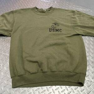 米軍放出品　USMC スウェットトレーナー　OD おしゃれ　ランニング　トレーニング　冬服　冬服準備　(INV RS03)