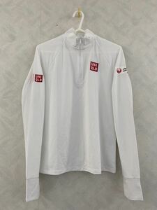 美品 希少 UNIQLO ハーフジップシャツ サイズM レディース スポンサー JAL 日本航空 ユニクロ GOLF ゴルフ テニス スポーツ