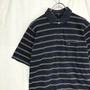  стандартный BURBERRY/ Burberry рубашка-поло с коротким рукавом темно-синий полоса окантовка M