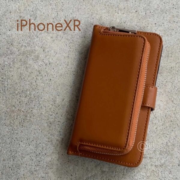 ウォレット iPhoneケース マルチケース コインケース お財布 茶色 ブラウン 便利 人気 レザー フェイクレザー XR