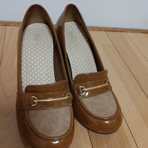 ローファー ヒール ブラウン 茶色