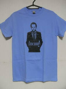 即決★新品ロックＴシャツ★デビュー時期1979年のジョー・ジャクソン★JOE JACKSON★LOOK SHARP!★ライトブルー×ブラック★S/M/Lサイズ