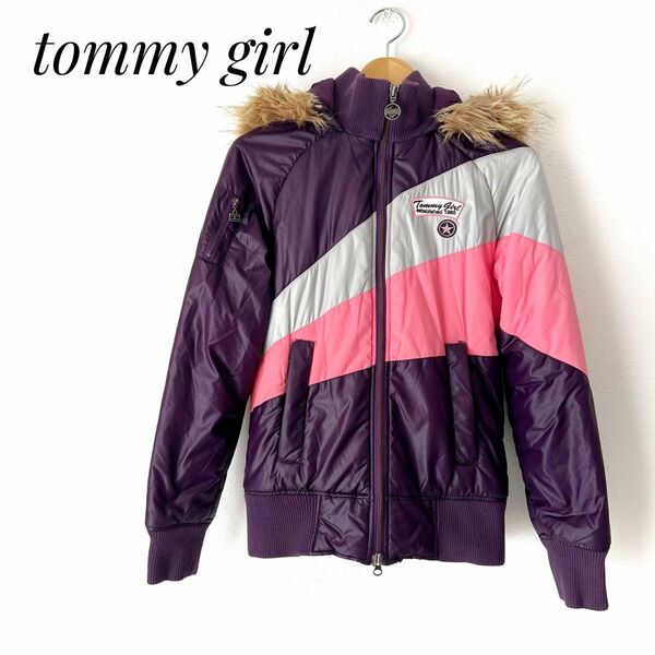 【美品】tommy girl ダウンコート　S アウター　パープル　2way