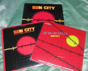 LP & 12inch：Sun City／3枚セットで[SUN CITY Artists United Against Apartheid /12’’SUN CITY/12’’ LET ME SEE YOUR I.D.]