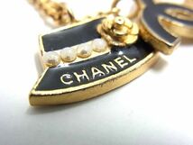 1円 ■美品■ CHANEL シャネル ココマーク 帽子モチーフ ネックレス ペンダント アクセサリー ゴールド系×ブラック系 AG5354bオ_画像6