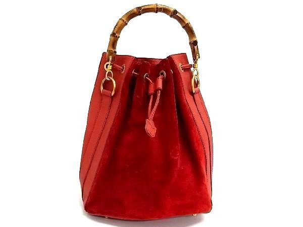 ヤフオク! -「グッチ 赤 バッグ」(バンブーライン) (かばん、バッグ)の