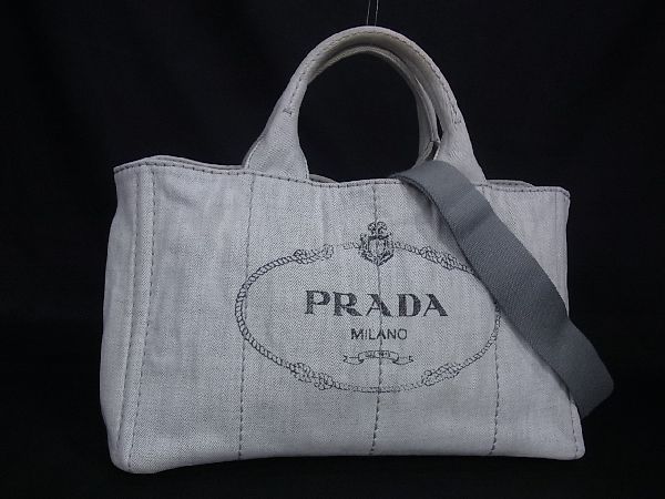 プラダ カナパ ショルダートートバッグ デニム BN2069 CORDA