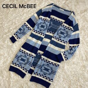 CECIL McBEE ニット カーディガン ノルディック柄