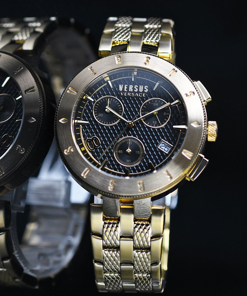 新品ヴェルサーチVERSACE豪華メンズ高級スイス製クロノグラフ腕時計 未