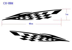 CH-09M ★　チェッカー柄　転写式カッティングステッカー　★　２枚組