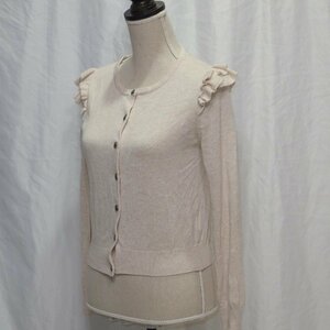 L'EST ROSE* L'Est Rose frill attaching long sleeve cardigan ( unbleached cloth ) size 2*USED