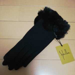 ◆ シビラの手袋 ◆ 黒 ラビットファー