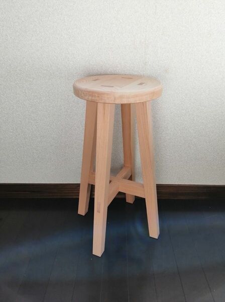 木製スツール　高さ75cm　丸椅子　stool 