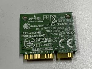 B2153)Sony VAIO SVF153A1YL 用Broadcom BCM943142HM Bluetooth 4.0 2.4GHz 無線LANカード 中古動作品