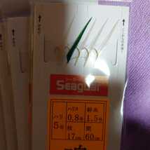 送料無料松浦つり具特製、5本針仕掛け、20枚 針5号 ハリス0.8号 幹糸1.5号 枝17㎝ 間隔60㎝ 船サビキ、船メバルサビキ仕掛け、鳴門タイプ_画像2