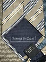 ほぼ未使用 ″Ermenegildo Zegna″ エルメネジルドゼニア ストライプ ブランドネクタイ 302228_画像3