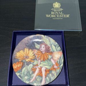  prompt decision! unused # Royal Worcester Fairy of Flower Marie Gold fea Lee MARIGO Mini plate # decoration plate sisi Lee * Mary -* Barker 