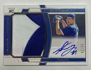 【99枚限定】山口俊直書きルーキーサイン実使用特大パッチ 2020 National Treasures Game-used Jumbo Patch Silver RC Auto