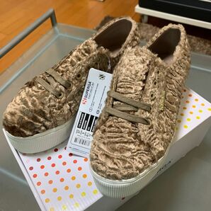 【新品】SUPERGA スペルガ 厚底 スニーカー ベージュ 24cm 