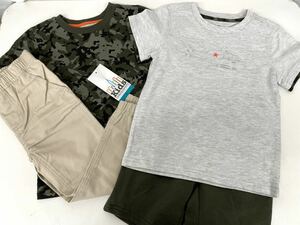 kids キッズ 男の子 半袖 ズボン 夏服 組み合わせ自由 4点セット 4T / 4歳 ヘリコプター 迷彩