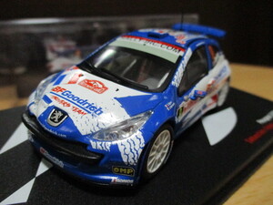 デアゴスティーニ 1/43 「 プジョー207 S2000 」 ホワイト/ブルー #6 WRC 2009ｙ モンテカルロラリー ・送料 400円（レターパック発送） 