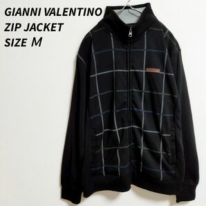 美品　vintage　GIANNI VALENTINO ジップジャケット　ジップブルゾン　ワンポイントロゴ