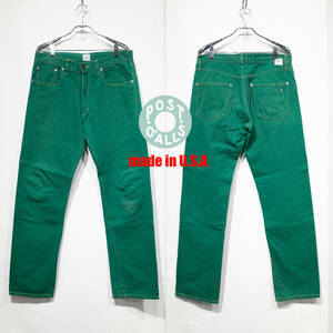 [USA made ]M / POST O'ALLS Post Overalls 5 pocket cotton color pants strut green green Work TALONta long Zip 