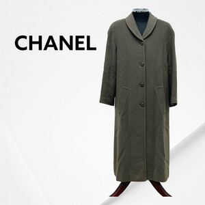 高級 CHANEL シャネル 98A P11618W02433 カシミヤ100% COCO ココボタン ロングコート レディース