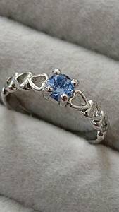 * many surface cut clear blue biju-× Heart * silver color * ring * ring *10 number *